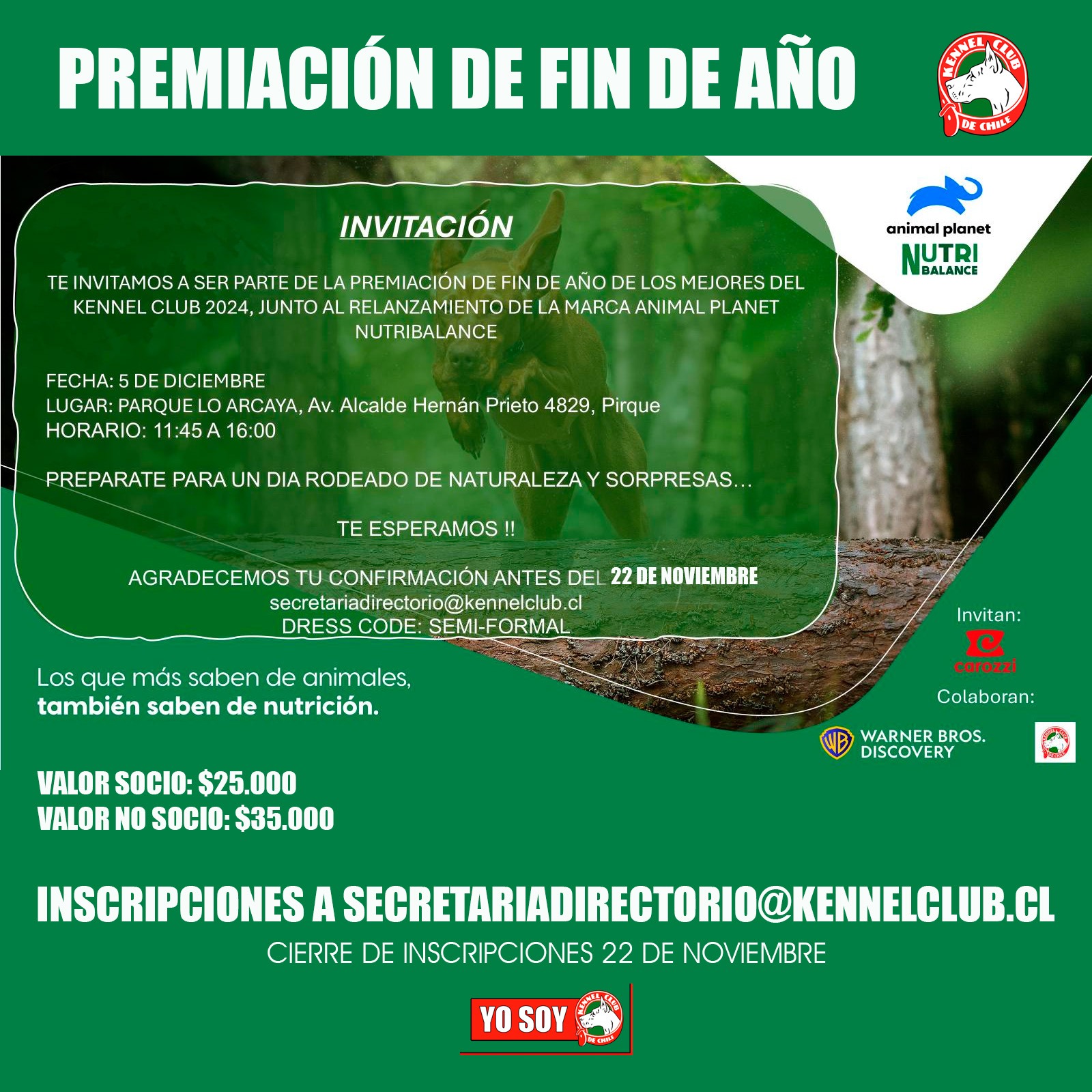 TE INVITAMOS A SER PARTE DE LA PREMIACION DE FIN DE AÑO, LOS MEJORES DEL KENNEL CLUB 2024.