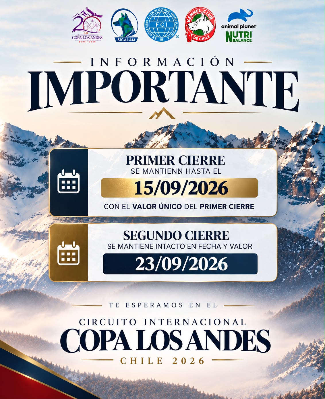 CIERRES COPA DE LOS ANDES 2026.